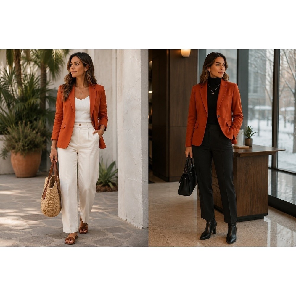 THE LIMITED Orange Blazer (small)